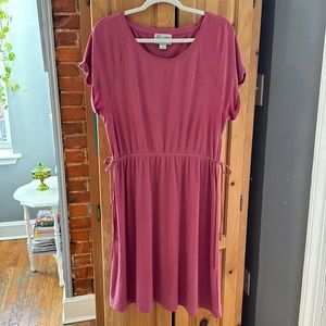 Anthropologie Pink Short Sleeved Dress L